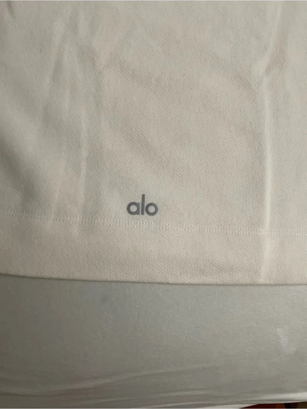 Alo NWT Bae Hoodie Ivory Cream Cropped Pullover Sweatshirt Size L